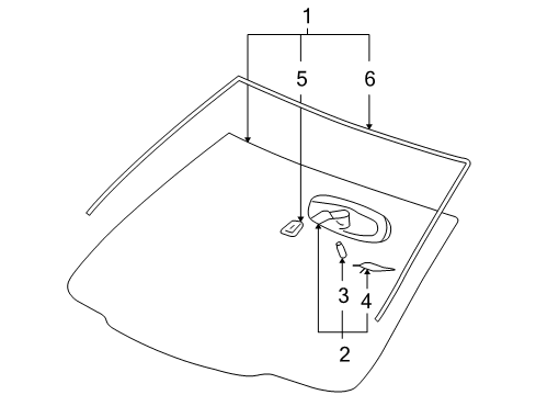 2012 Chevy Impala Windshield Glass Diagram