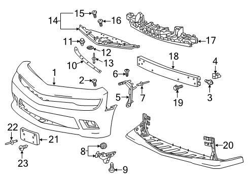 2014 Chevy Camaro Spoiler Diagram for 23104737