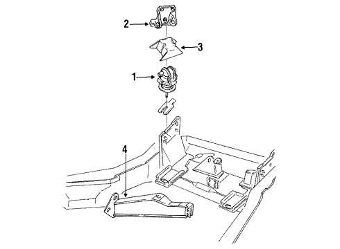 1996 Chevy Corvette Mount Bracket, Driver Side Diagram for 14104623