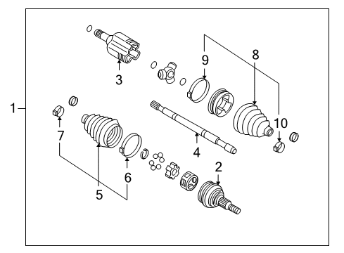 2006 Chevy Uplander Drive Axles - Front Diagram