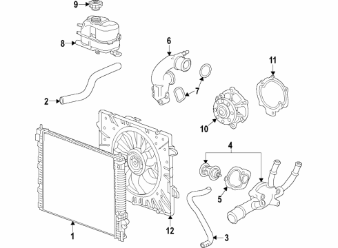 2018 Chevy Traverse Fan Assembly Diagram for 84725045