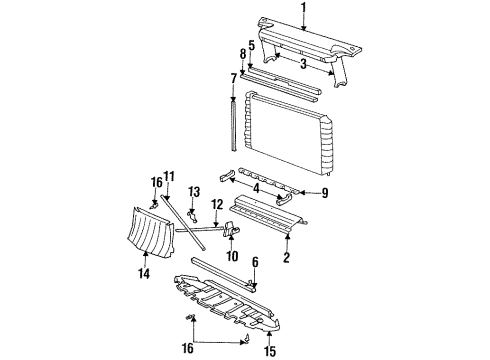 1998 Oldsmobile Aurora Radiator Support Diagram