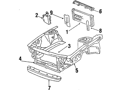 1990 Buick Electra Radiator & Components Diagram