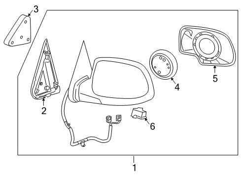 2004 Cadillac Escalade Outside Mirrors Diagram 2 - Thumbnail