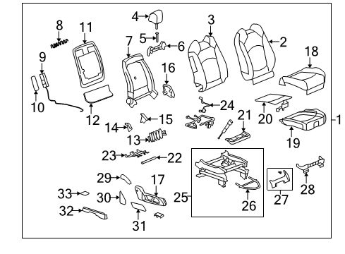 2012 Chevy Traverse Front Seat Components Diagram 2 - Thumbnail