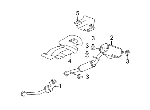 2008 Hummer H3 Exhaust Components Diagram