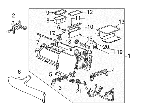 2017 GMC Sierra 2500 HD Console Assembly, Front Diagram for 84199909