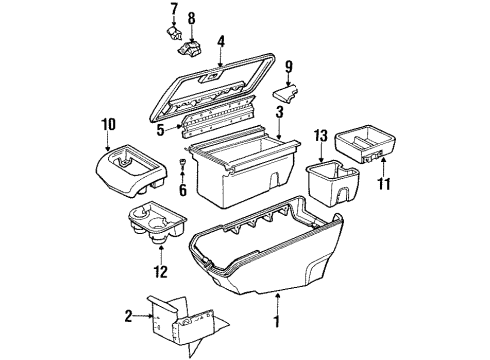 1993 Chevy K1500 Console Housing Diagram for 12545955