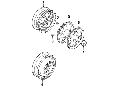 1998 Chevy Metro Spare Wheel Diagram for 96062137