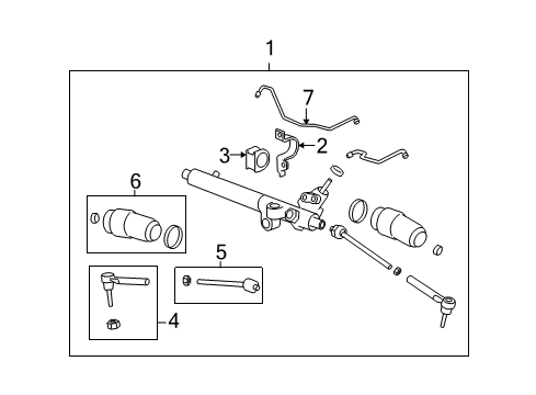 2008 Hummer H3 Steering Column Assembly, Housing & Components, Steering Gear & Linkage, Steering Wheel & Trim Diagram