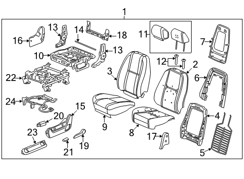 2009 Chevy Avalanche Front Seat Components Diagram 2 - Thumbnail