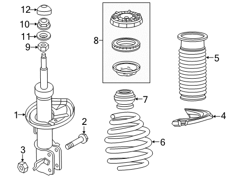 2014 Chevy Volt Struts & Components - Front Diagram
