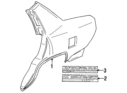 1994 Buick LeSabre Nameplate, Rear Diagram for 25544632
