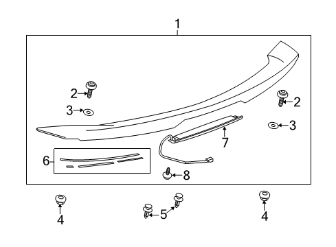 2012 Chevy Camaro Spoiler Retainer Diagram for 11571150