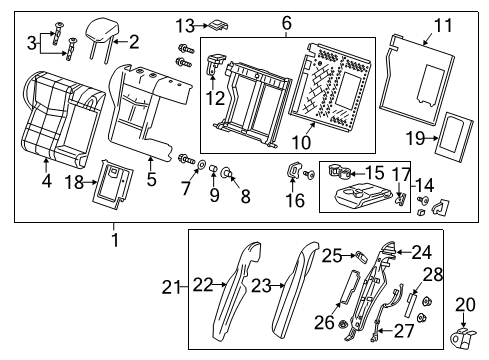 2017 Cadillac ATS Seat Back Panel Inner Bushing, Passenger Side Diagram for 13577255