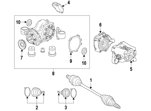 2014 Cadillac SRX Rear Axle, Axle Shafts & Joints, Differential, Drive Axles, Propeller Shaft Diagram