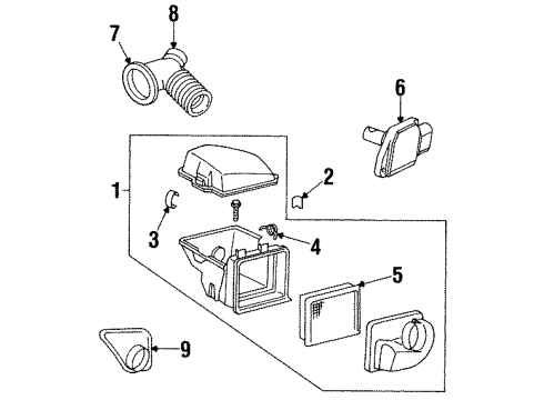 1997 Pontiac Grand Prix Air Cleaner Assembly Diagram for 25165724