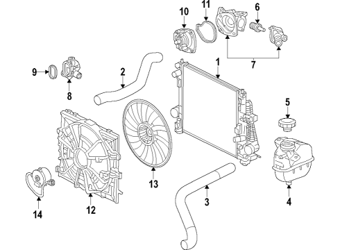 2019 Cadillac CT6 Fan Shroud Diagram for 84109931