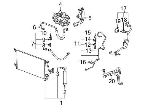 2006 Pontiac Montana A/C Condenser, Compressor & Lines Diagram 2 - Thumbnail