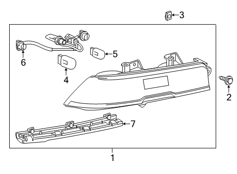 2015 Chevy Camaro Tail Lamp Assembly, Driver Side Diagram for 23209715