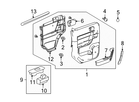2009 Hummer H3T Rear Door Diagram