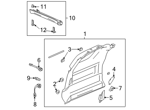 2004 GMC Envoy XUV Interior Trim - Quarter Panels Diagram