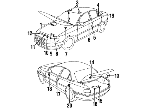 2000 Cadillac Catera Information Labels Diagram