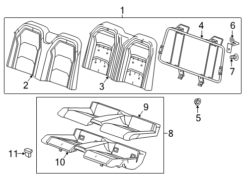 2018 Chevy Camaro Seat Cushion Pad, Rear Diagram for 84172633