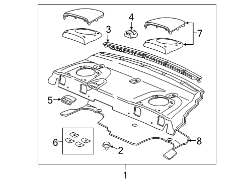 2014 Chevy SS Interior Trim - Rear Body Diagram
