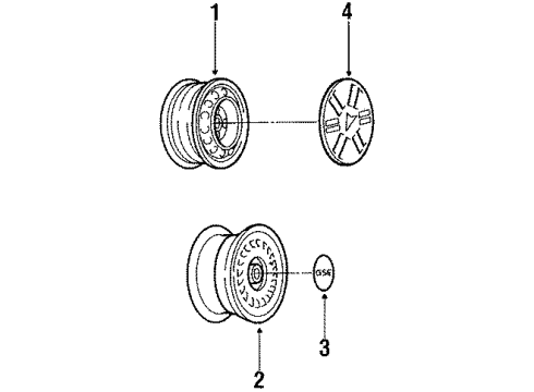 1992 Pontiac LeMans Cap Diagram for 96129983