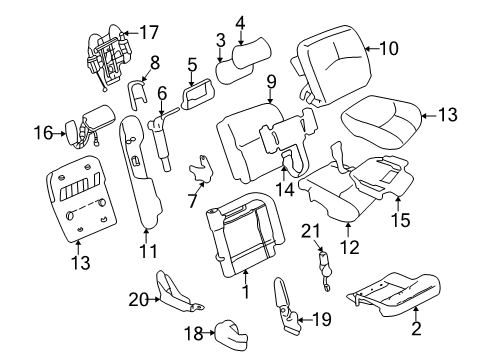 1999 Cadillac Seville Seat Back Pad, Front Passenger Side Diagram for 16806430