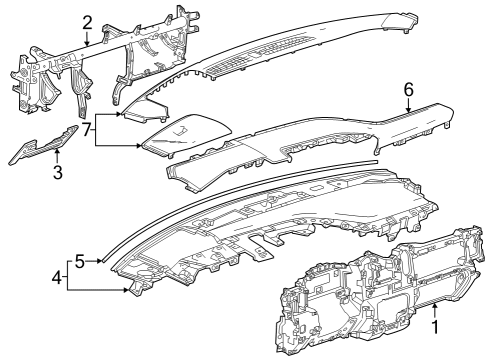 2023 Chevy Silverado 1500 Cluster & Switches, Instrument Panel Diagram 4 - Thumbnail