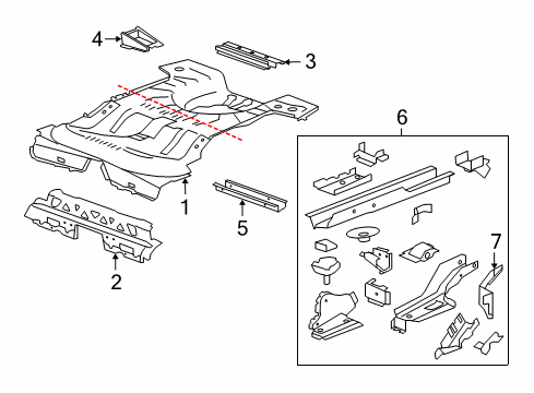 2015 Buick Regal Rear Floor & Rails Diagram