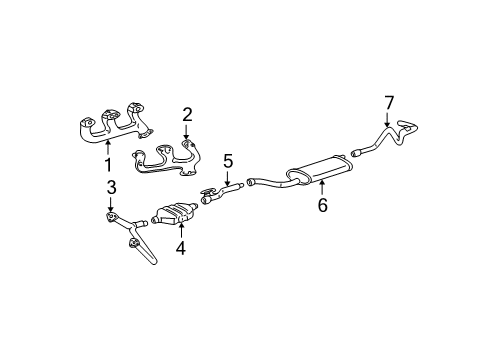 1997 GMC C1500 Exhaust Components, Exhaust Manifold Diagram