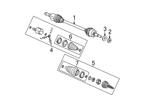 2007 Chevy Equinox Drive Axles - Rear Diagram