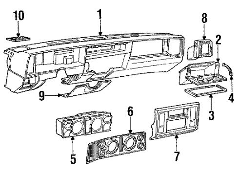 1985 GMC S15 Instrument Panel Diagram