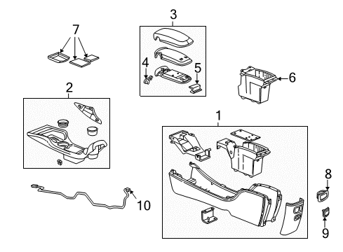 2002 Buick Century Console, Dark Gray Diagram for 10445057