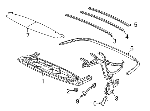 2017 Chevy Corvette Convertible/Soft Top - Frame & Components Diagram