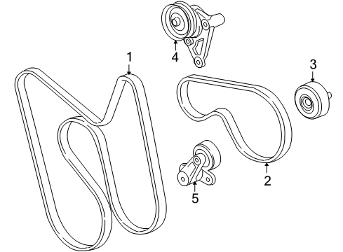 2009 Hummer H2 Belts & Pulleys Diagram