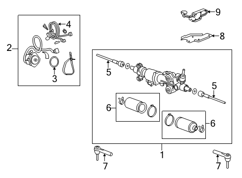 2012 GMC Yukon P/S Pump & Hoses, Steering Gear & Linkage Diagram