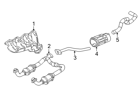 2004 GMC Sierra 1500 Exhaust Components, Exhaust Manifold Diagram 2 - Thumbnail