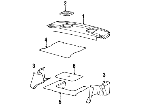 1993 Saturn SC2 Package Tray Speaker Diagram for 21020834