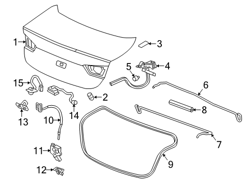 2017 Chevy Malibu Control Module, Front Rear Diagram for 84078178
