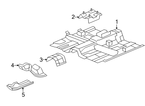 2009 Saturn Aura Pillars, Rocker & Floor - Floor & Rails Diagram