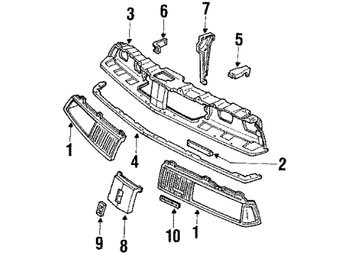 1987 Oldsmobile Delta 88 Emblem, Front Diagram for 25530587