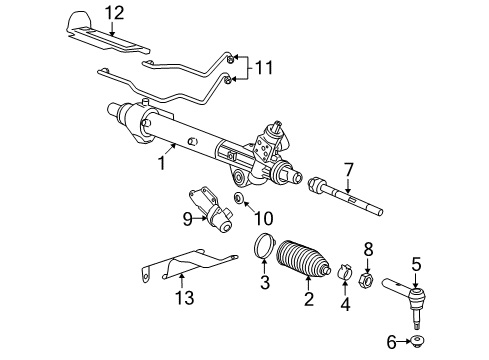 2007 Saturn Outlook P/S Pump & Hoses, Steering Gear & Linkage Diagram 2 - Thumbnail