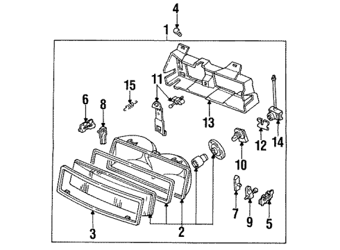 1995 Chevy Corsica Headlamp Assembly, Driver Side Diagram for 16515223