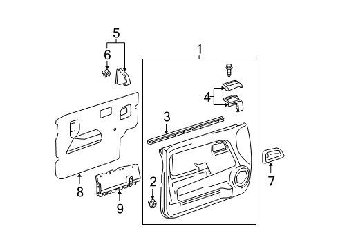 2006 GMC Canyon Interior Trim - Front Door Diagram 2 - Thumbnail