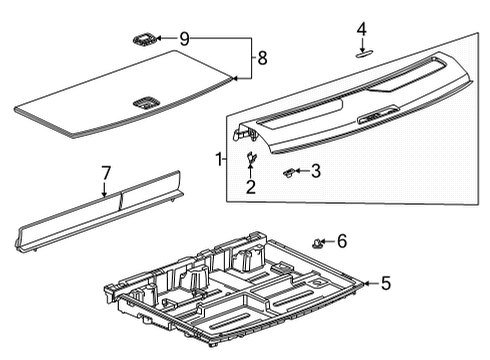 2023 Cadillac Escalade ESV Interior Trim - Rear Body Diagram