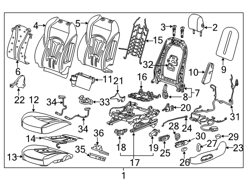 2018 Buick LaCrosse Seat Back Pad Diagram for 26205752
